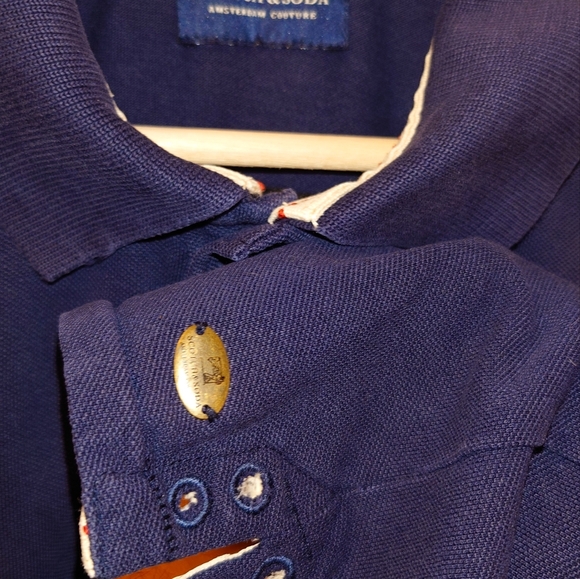 Y2K 2010s Scotch & Soda Short Sleeve Polo Navy Shirt 8 14 San Diego CA - Picture 7 of 13